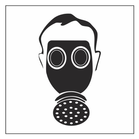 Hazard Symbol Decal - Respirator - 3/4"